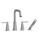 Riobel Momenti 4-Piece Deck-Mount Tub Filler with Hand Shower with Square Spout