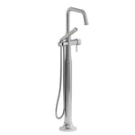 Riobel Momenti Floor-Mount Tub Filler with Hand Shower with Square Spout