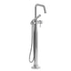 Riobel Momenti Floor-Mount Tub Filler with Hand Shower with Square Spout