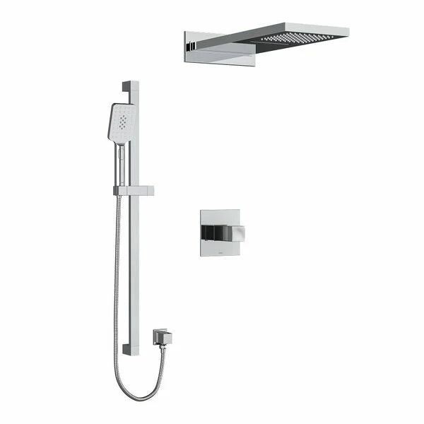 Riobel Reflet 3-Way System with Hand Shower Rail and Rain and Cascade Shower Head
