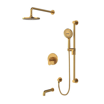 Riobel Arca 3-Way Shower System with Hand Shower Rail, Shower Head, and Tub Spout