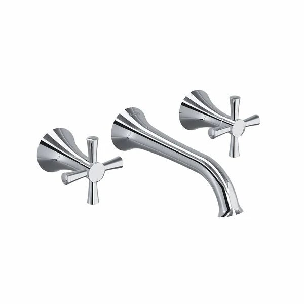 Riobel Edge 8-Inch Wall-Mounted Bathroom Faucet with Cross Handles