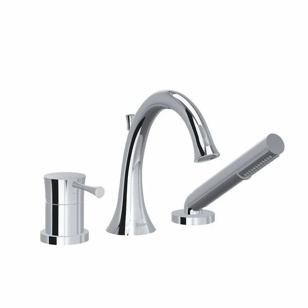 Riobel Edge 3-Piece Deck-Mount Tub Filler with Hand Shower
