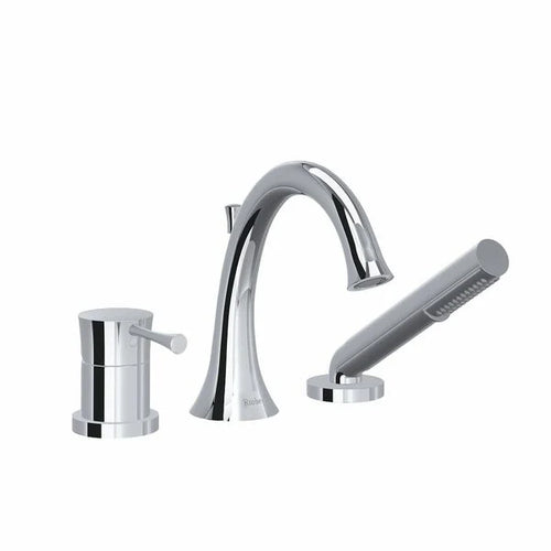 Riobel Edge 3-Piece Deck-Mount Tub Filler with Hand Shower