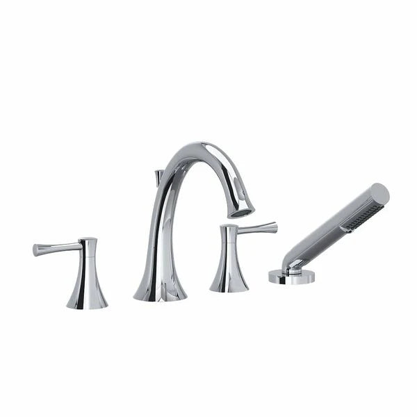 Riobel Edge 4-Piece Deck-Mount Tub Filler with Hand Shower