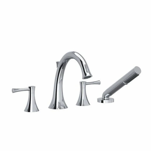 Riobel Edge 4-Piece Deck-Mount Tub Filler with Hand Shower