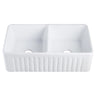 Emirald 33" x 18" Fire Clay Farmhouse Double Kitchen Sink