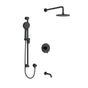Riobel Edge 3-Way System with Hand Shower Rail, Shower Head and Spout
