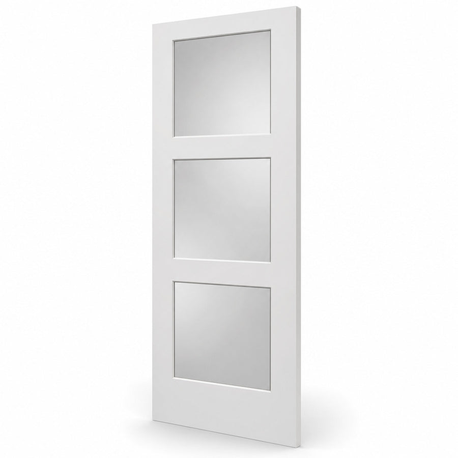 Frosted Glass 3-Panel Door