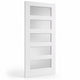 Frosted Glass 32-inch x 80-inch x 1-3/8-inch 5-Panel Interior Door Primed White With Tempered Glass