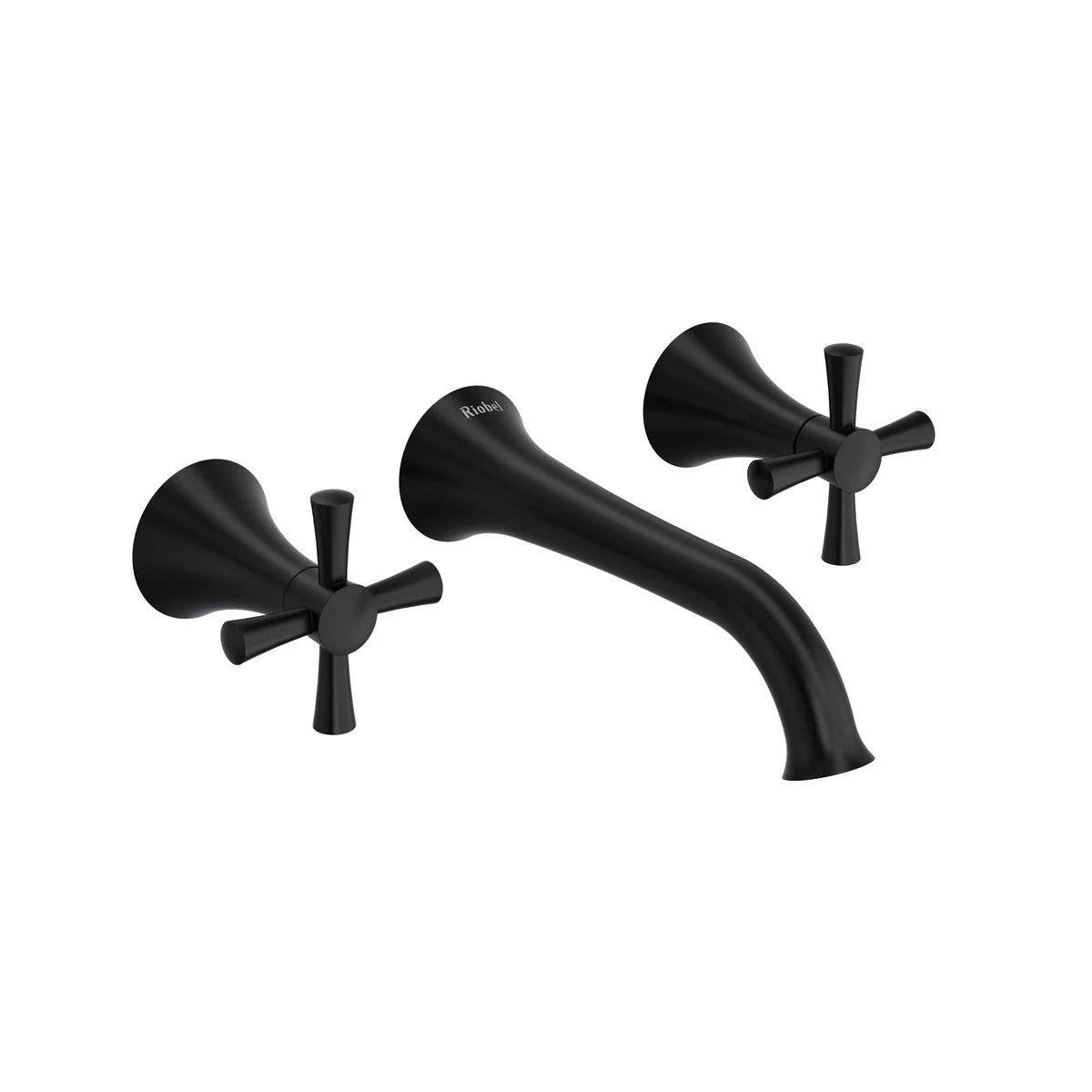 Riobel Edge 8-Inch Wall-Mounted Bathroom Faucet with Cross Handles