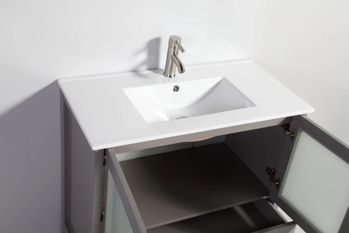 Vanity Art - Westmount 48" Single Sink Bathroom Vanity Set with Sink and Mirror - 2 Side Cabinet
