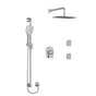 Riobel Venty 3-Way Shower System with Hand Shower Rail, Elbow Supply, Shower Head, and 2 Body Jets