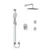 Riobel Venty 3-Way Shower System with Hand Shower Rail, Elbow Supply, Shower Head, and 2 Body Jets