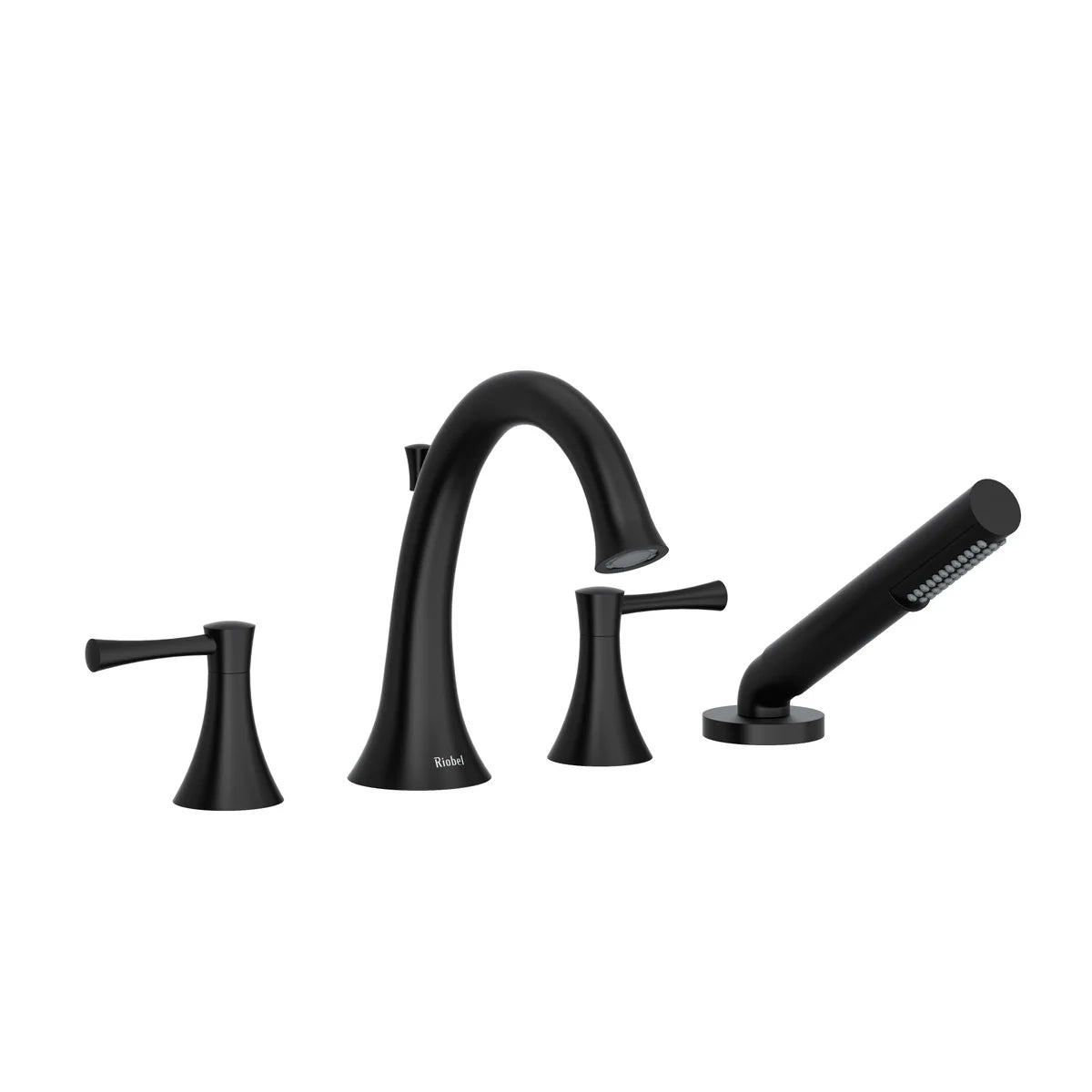 Riobel Edge 4-Piece Deck-Mount Tub Filler with Hand Shower