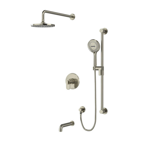 Riobel Arca 3-Way Shower System with Hand Shower Rail, Shower Head, and Tub Spout