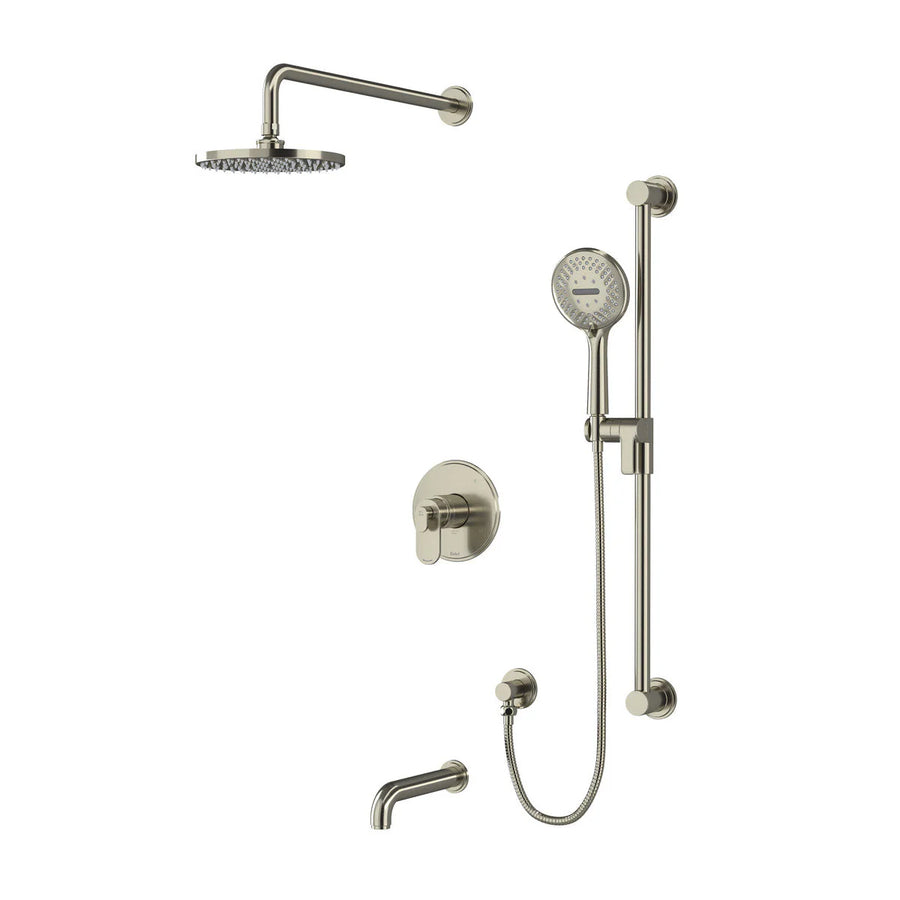 Riobel Arca 3-Way Shower System with Hand Shower Rail, Shower Head, and Tub Spout