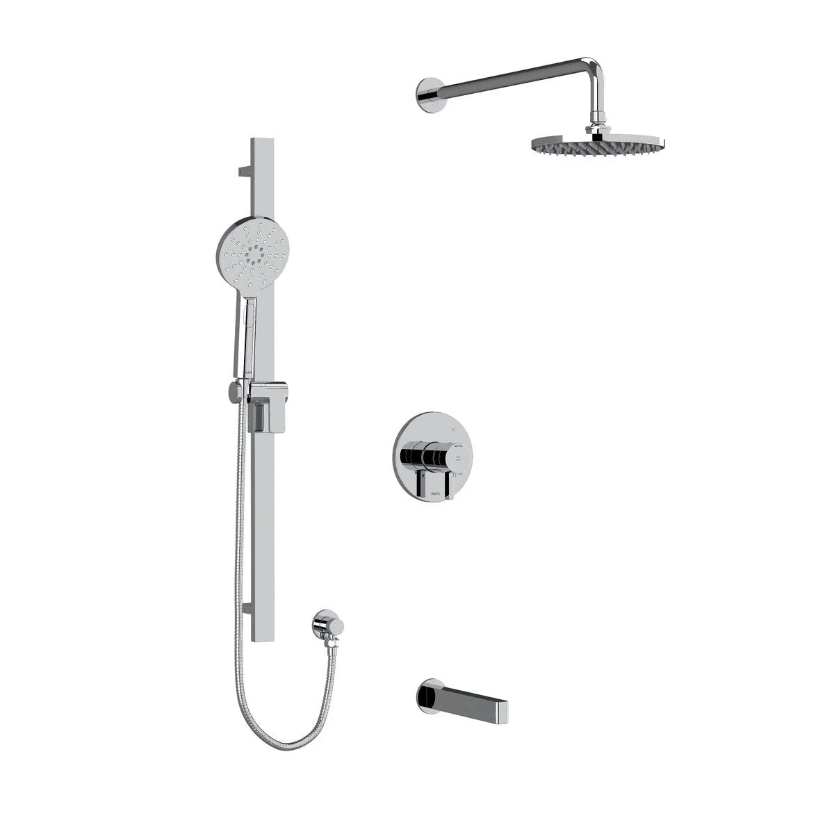 Riobel Paradox 3-Way Shower System: Hand Shower Rail, Shower Head and Tub Spout