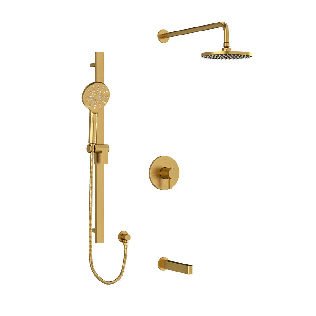 Riobel Paradox Square 3-Way Shower System: Hand Shower Rail, Shower Head and Tub Spout