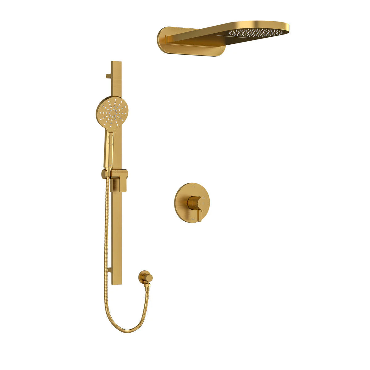 Riobel Paradox 3-Way Shower System with Handheld Shower Rail, Rainfall Shower Head, and Cascade Shower Head