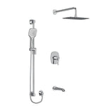 Riobel Venty 3-Way Shower System with Hand Shower Rail, Shower Head, and Tub Spout