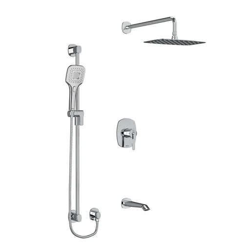 Riobel Venty 3-Way Shower System with Hand Shower Rail, Shower Head, and Tub Spout