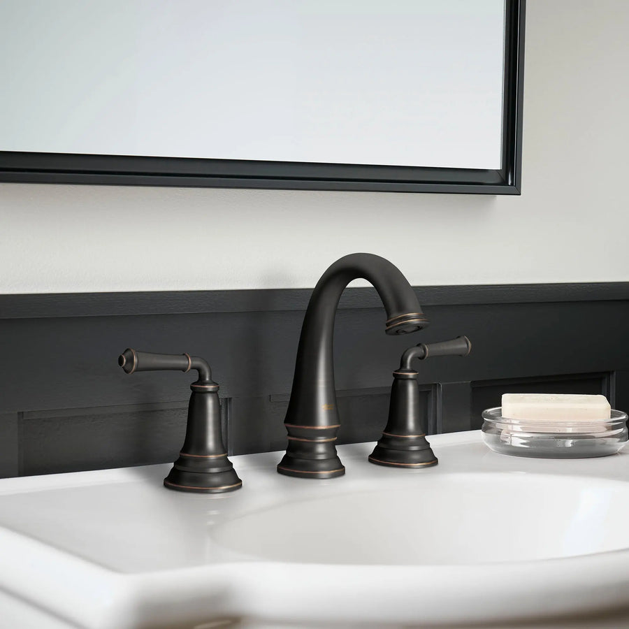 American Standard Delancey 8-Inch Widespread 2-Handle Bathroom Faucet with Lever Handles, 1.2 GPM