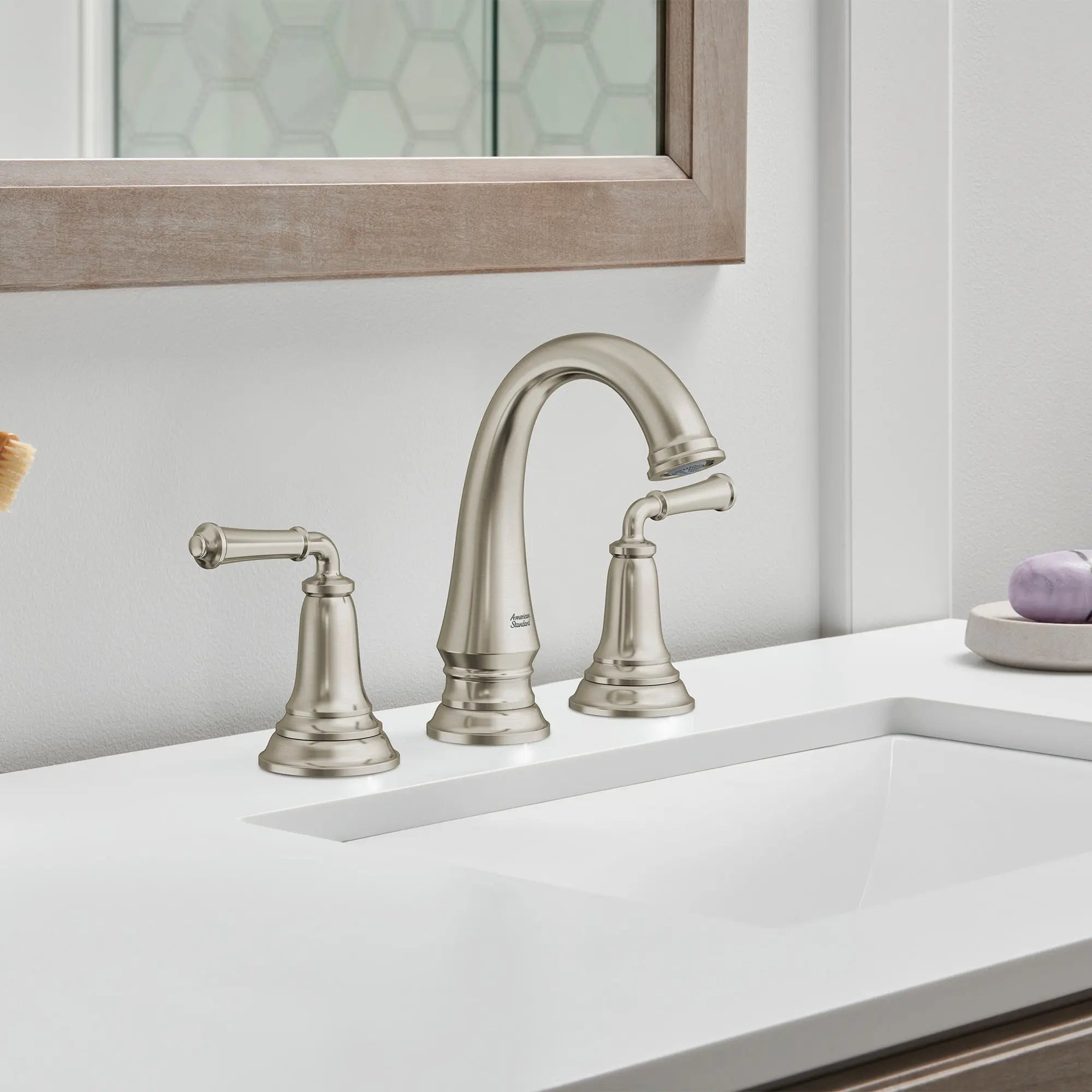 American Standard Delancey 8-Inch Widespread 2-Handle Bathroom Faucet with Lever Handles, 1.2 GPM Flow Rate