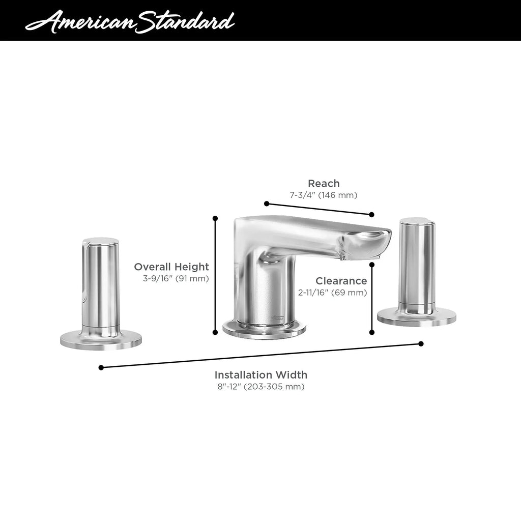 American Standard Studio S Widespread Bathroom Faucet with Low Spout and Knob Handles, 1.2 GPM