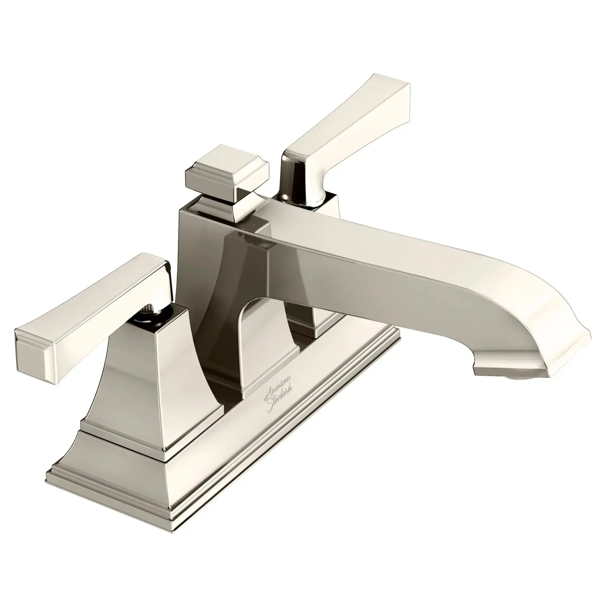 American Standard Town Square S 4-Inch Centerset 2-Handle Bathroom Faucet with Lever Handles, 1.2 GPM, Satin Nickel