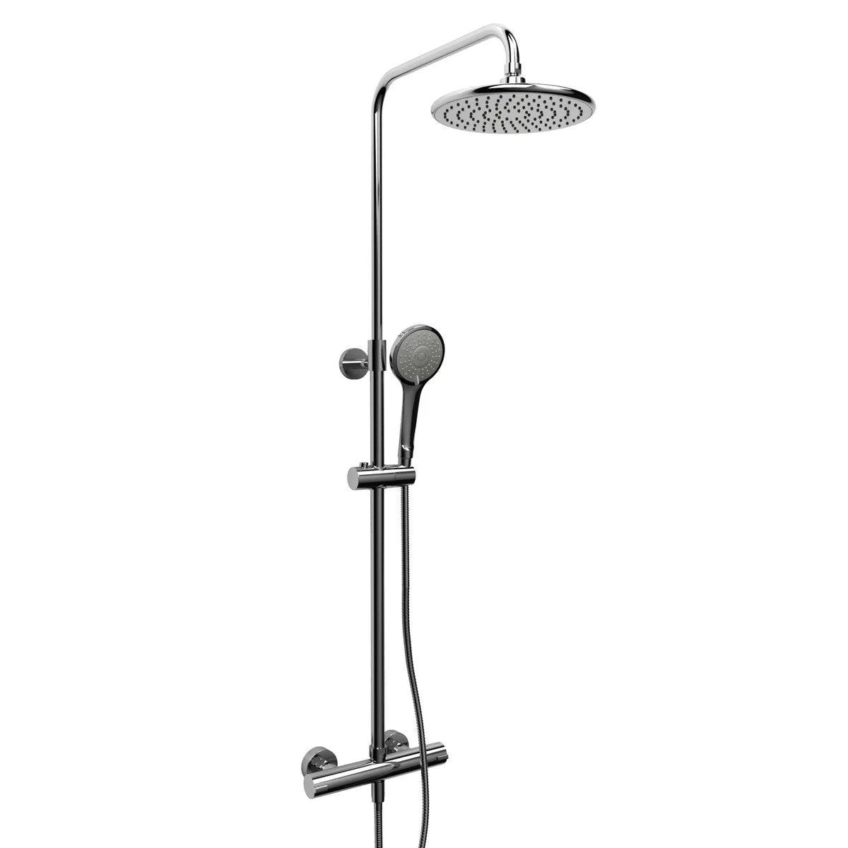 Riobel Duo Rail with 1/2 Inch External Thermostatic Bar and Round Shower Head