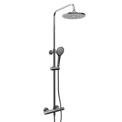 Riobel Duo Rail with 1/2 Inch External Thermostatic Bar and Round Shower Head