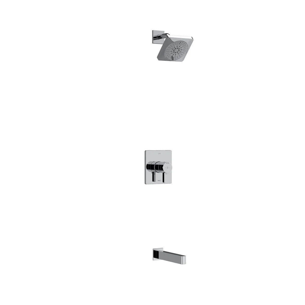 Riobel Paradox Square 2-Way No Share with Shower Head and Tub Spout