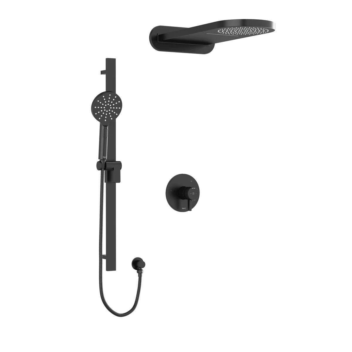 Riobel Paradox 3-Way Shower System with Handheld Shower Rail, Rainfall Shower Head, and Cascade Shower Head