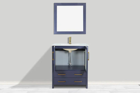 Westmount 30" Single Sink Bathroom Vanity Set with Sink and Mirror (Ceramic Top)