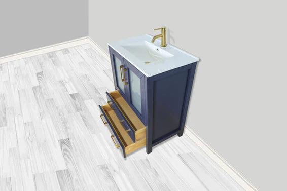 Westmount 30" Single Sink Bathroom Vanity Set with Sink and Mirror (Ceramic Top)