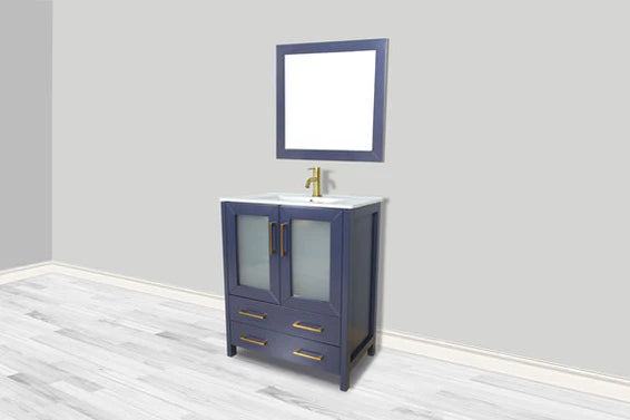Westmount 30" Single Sink Bathroom Vanity Set with Sink and Mirror (Ceramic Top)