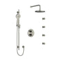 Riobel Momenti Shower System with Hand Shower Rail, 4 Body Jets and Shower Head