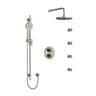 Riobel Momenti Shower System with Hand Shower Rail, 4 Body Jets and Shower Head