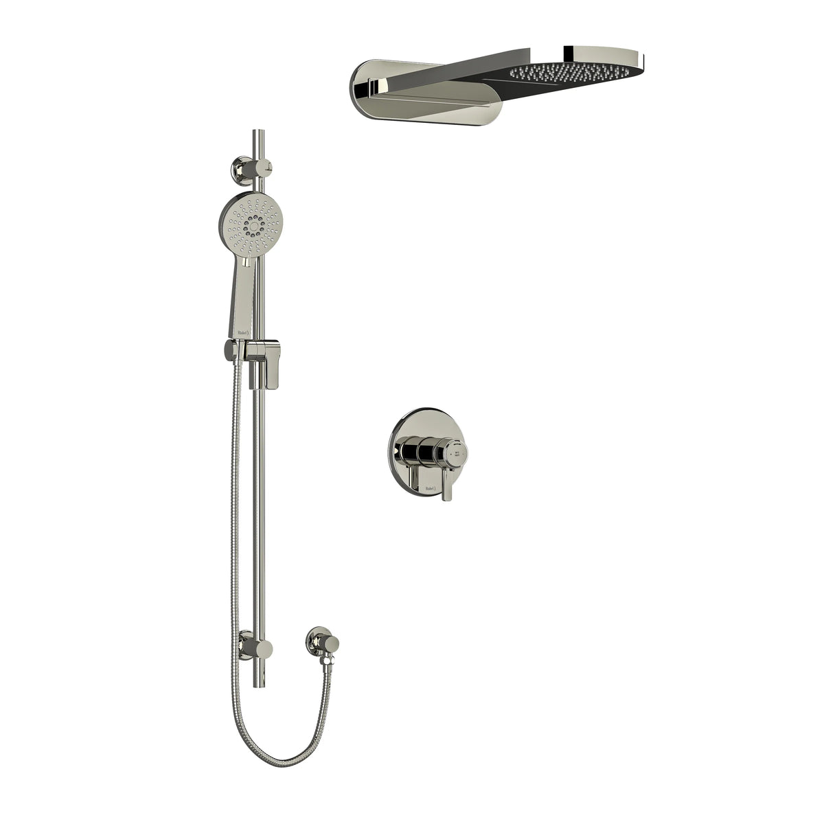 Riobel Momenti 3-Way System with Hand Shower Rail and Rain and Cascade Shower Head