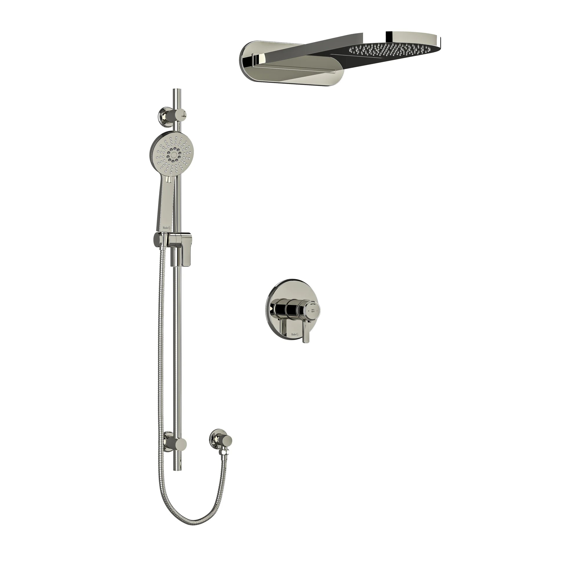 Riobel Momenti 3-Way System with Hand Shower Rail and Rain and Cascade Shower Head