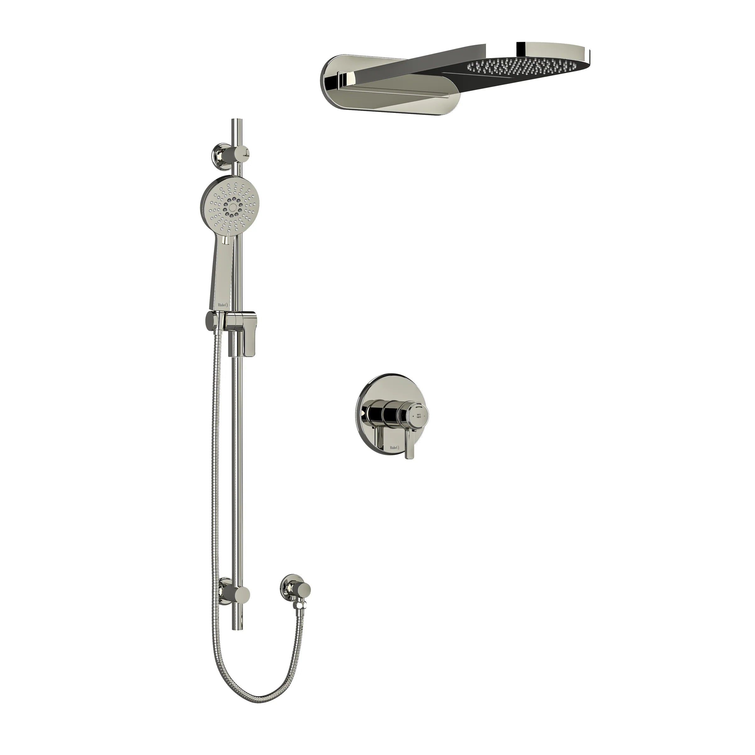 Riobel Momenti 3-Way System with Hand Shower Rail and Rain and Cascade Shower Head