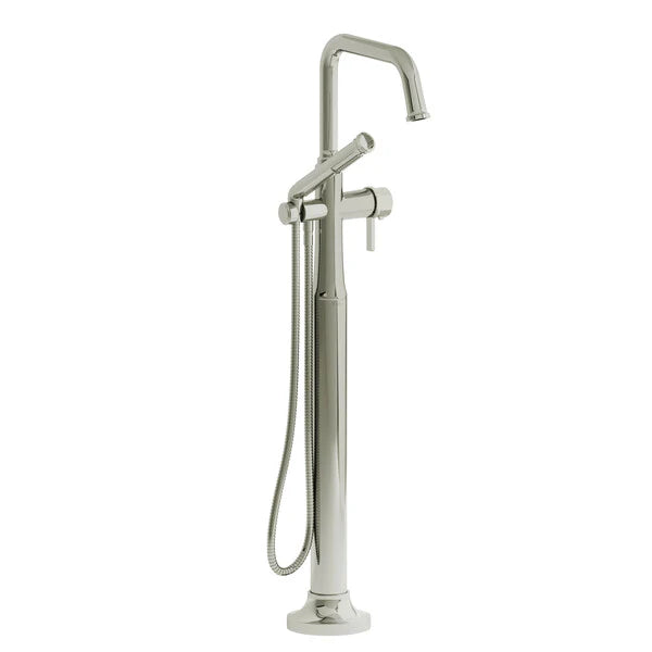 Riobel Momenti Floor-Mount Tub Filler with Hand Shower with Square Spout