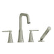 Riobel Momenti 4-Piece Deck-Mount Tub Filler with Hand Shower with Square Spout