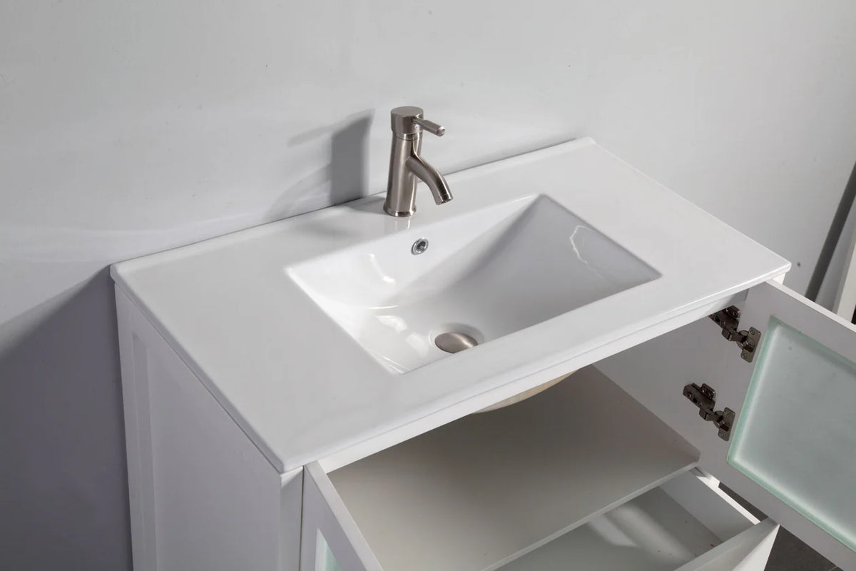 Vanity Art - Westmount 48" Single Sink Bathroom Vanity Set with Sink and Mirror - 2 Side Cabinet