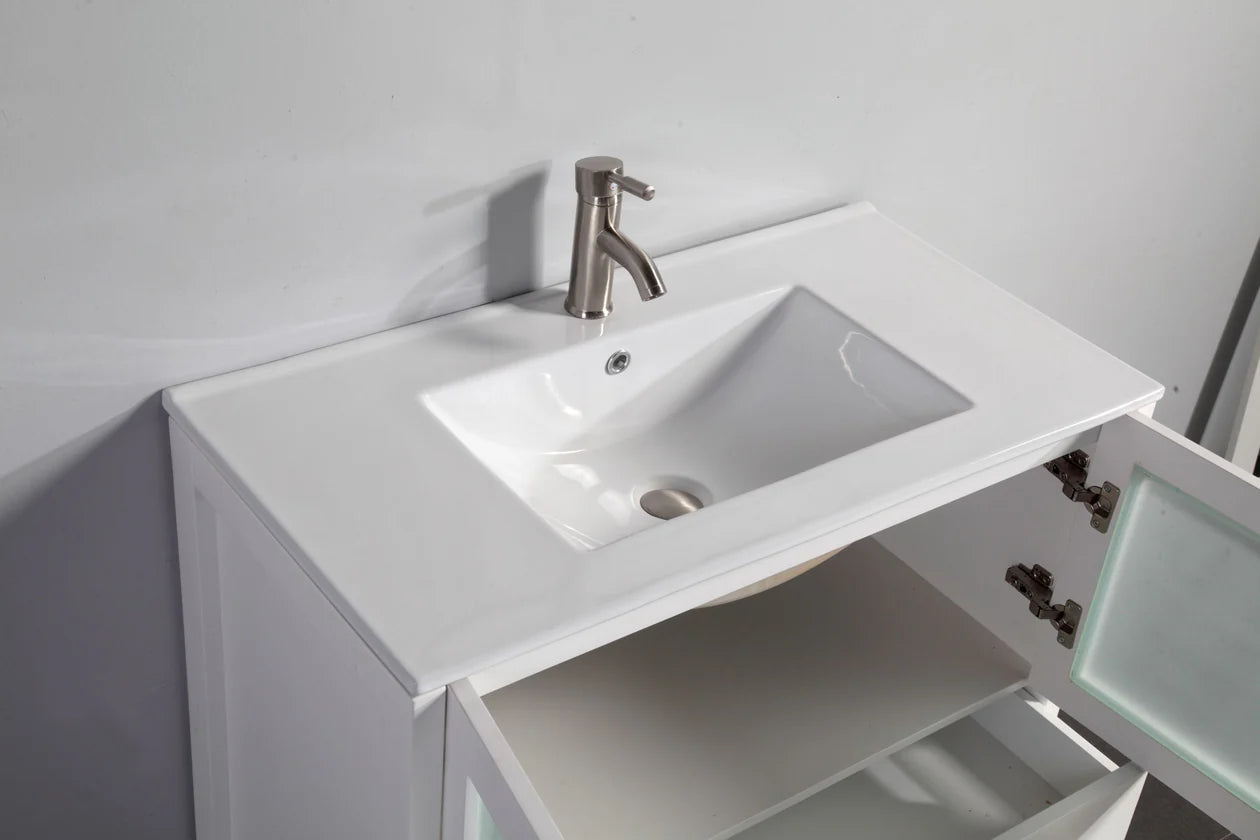 Vanity Art - Westmount 48" Single Sink Bathroom Vanity Set with Sink and Mirror - 2 Side Cabinet
