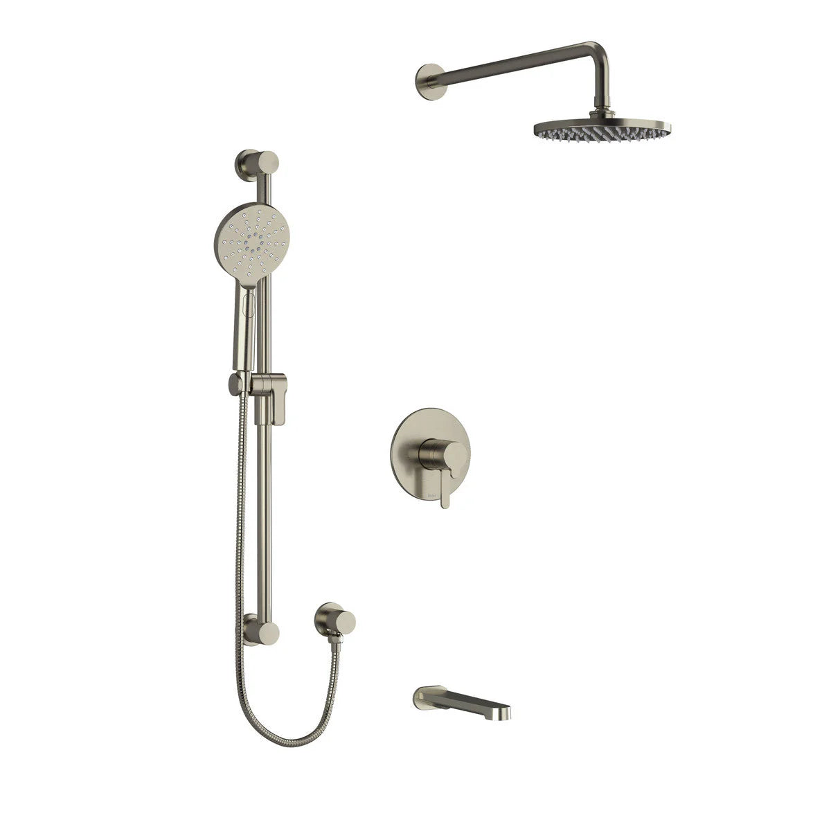 Riobel Nibi 3-Way Shower System: Hand Shower Rail, Shower Head and Tub Spout