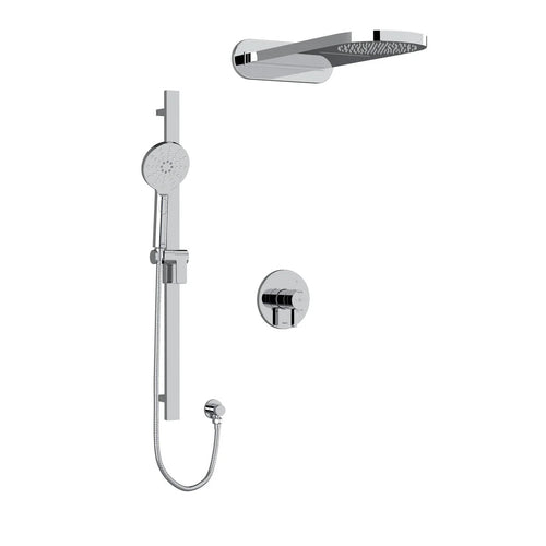Riobel Paradox 3-Way Shower System with Handheld Shower Rail, Rainfall Shower Head, and Cascade Shower Head
