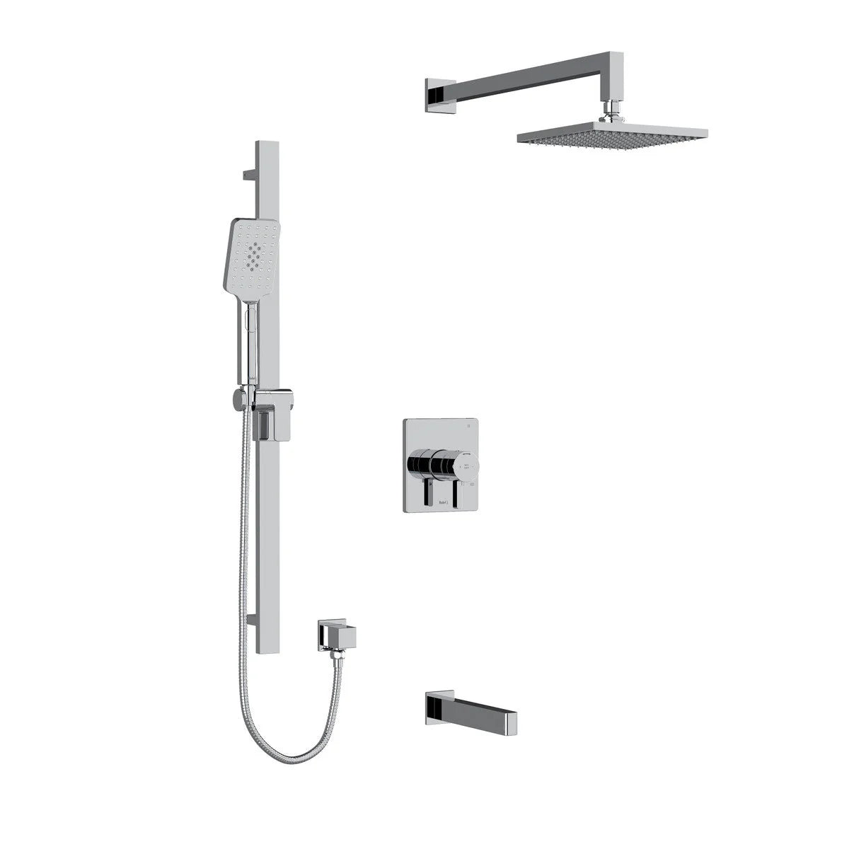 Riobel Paradox 3-Way Shower System: Hand Shower Rail, Shower Head and Tub Spout