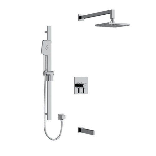 Riobel Paradox 3-Way Shower System: Hand Shower Rail, Shower Head and Tub Spout